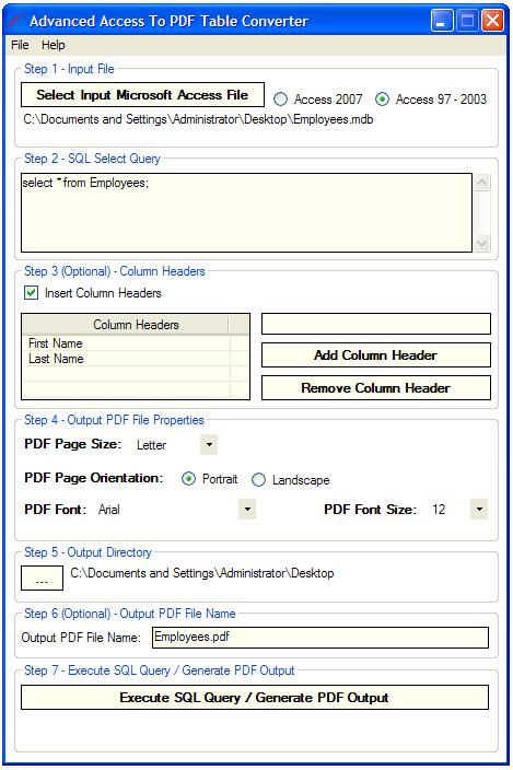 Advanced Access To PDF Table Converter